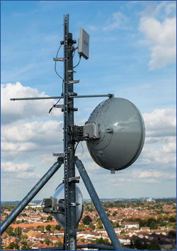 Base station mounted on roof